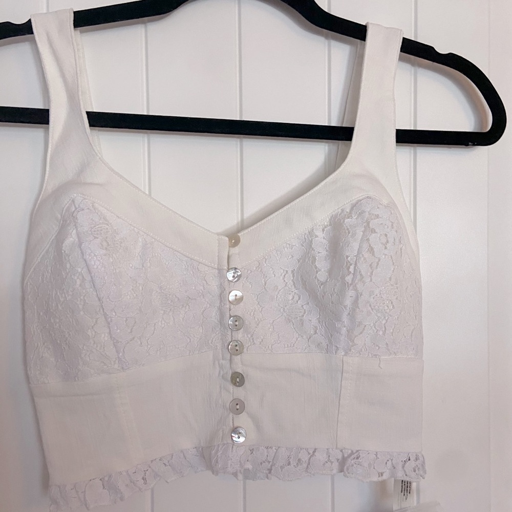 Free People Cropped Lace Tank